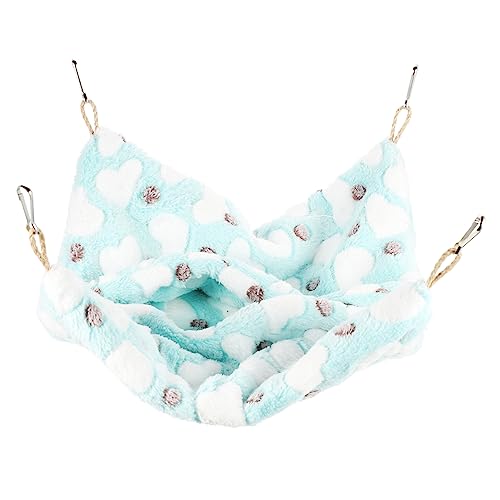 INOOMP Hamsterhängematte Warmes Kuschelbett Für Kleintiere Doppel-Lagen-hängematte Gemütlicher Schlafplatz Für Meerschweinchen Und Nagetiere Für Wintermonate Grüne Herz-Design von INOOMP
