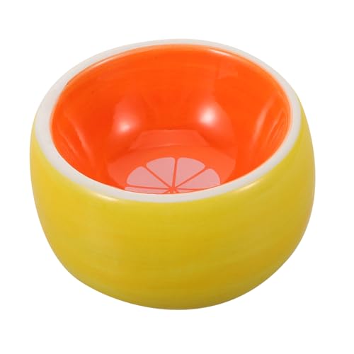 INOOMP Hamster Keramik Futternapf Kaninchen Wassernapf Orange Design Schale Futterplatte Für Kleine Tiere Kleines Haustier Hase Frettchen Chinchilla von INOOMP