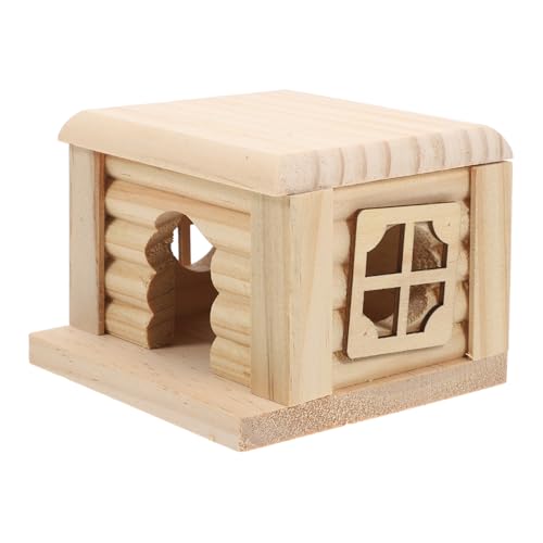 INOOMP Hamsterhaus Aus Naturholz Mit Treppe Für Kleine Tiere Spielhaus Und Versteck Für Hamster Und Ratten Gemütlicher Schlafplatz Für Haustiere von INOOMP
