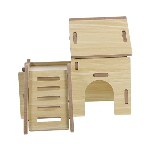 INOOMP Hamsterversteck Hamsterhaus aus Holz Hamster Holzhaus Hamsterschutzhaus Hamsterhäuser Hamster-Aktivitätsspielzeug Hamster verstecken Holz Hamsterhaus hölzern Khaki von INOOMP