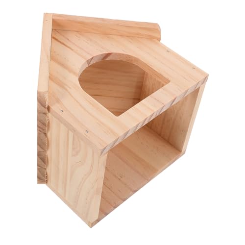 INOOMP Hamsterhaus Aus Natürlichem Holz Gemütlicher Rückzugsort Mit Futter Wasserplattform Für Kleine Haustiere Wie Hamster Und Meerschweinchen Sicheres Und Stilvolles Zubehör Für von INOOMP