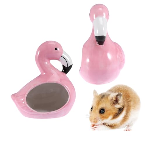 INOOMP Flamingo Design Keramisches Kühlnest Für Hamster Niedliches Langlebiges Schlafhaus Für Kleine Haustiere Für Sommernutzung Und Komfortables Versteck von INOOMP