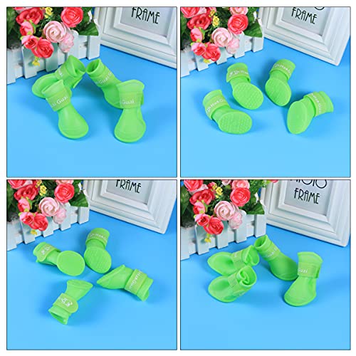 INOOMP Haustier Hund Welpen Anti-Rutsch Regen Schnee Candy Farbe Gummi wasserdichte Stiefel Schuhe von INOOMP