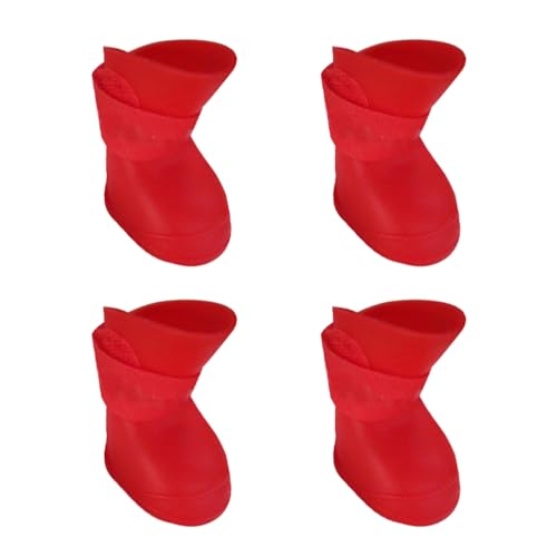 INOOMP Haustier Hund Welpen Anti-Rutsch Regen Schnee Candy Farbe Gummi wasserdichte Stiefel Schuhe von INOOMP