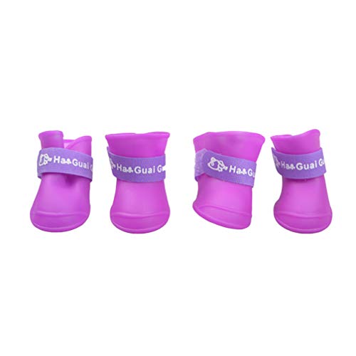 INOOMP Haustier Hund Welpen Anti-Rutsch Regen Schnee Candy Farbe Gummi wasserdichte Stiefel Schuhe von INOOMP