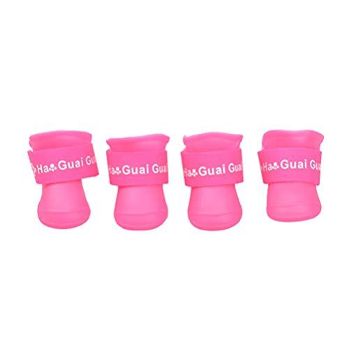 INOOMP Haustier Hund Welpen Anti-Rutsch Regen Schnee Candy Farbe Gummi wasserdichte Stiefel Schuhe von INOOMP