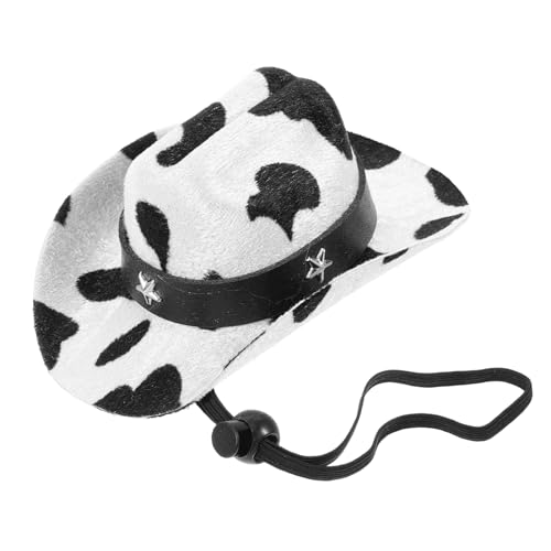 INOOMP Kleiner -Hut Für Haustiere Verstellbare Langlebige Kopfbedeckung Aus Vliesstoff Für Hunde Und Katzen Süßes Accessoire Für Partys Und Fotoshootings Für Alltag Milch-Muster von INOOMP