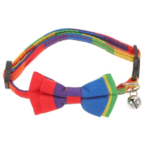INOOMP Haustierhalsband seidenband bändchen Regenbogen-Hundehalsband Katzenfliegen Welpenhalsband verstellbares Halsband für Hund zartes Hundehalsband einstellbar Krawatte Geschenk Stoff von INOOMP