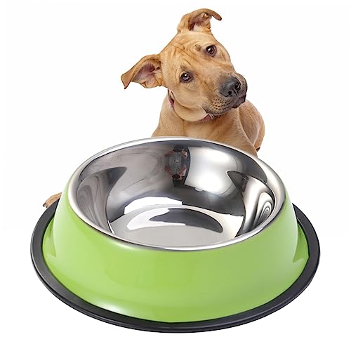 INOOMP 18cm Grün Nicht Edelstahl Haustier Schüssel Hundefutter Schüssel Pet Feeder Pet Zubehör Robust Und von INOOMP