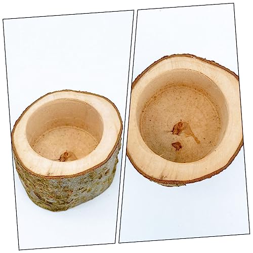 INOOMP Holz Futternapf für Kleintiere Kleine Haustierschale aus Natürlichem Holz Langlebiger Hamster und Meerschweinchen Futterteller Einfache Dekoratives Kaninchen und Chinchilla Zubehör von INOOMP