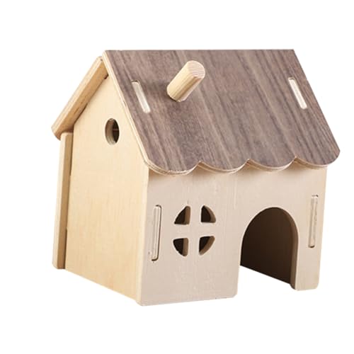 INOOMP Holzhaus für Kleintiere mit Mehrstöckigem Klettern Sicherem Versteck und Abnehmbarer Struktur Hamster Meerschweinchen-hütte für Aktives Entdecken und Stressfreies Ausruhen von INOOMP