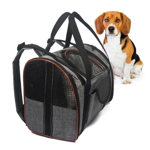 INOOMP Multifunktionaler Haustier-tragerucksack Atmungsaktives Netzgewebe Für Katzen Und Hunde Reisetasche Für Haustiere Grau/Kaffee von INOOMP