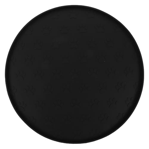 INOOMP Hundefuttermatte: Runde Haustier-Wassermatte mit erhöhten Kanten und Pfotenabdruckmuster, wasserdichtes Silikon-Futtertablett für Böden, Futternapf für Katzen und Kätzchen, Tischset INOOMP Hundefuttermatte: Runde Haustier-Wassermatte mit erhöhten Kanten und Pfotenabdruckmuster, wasserdichtes Silikon-Futtertablett für Böden, Futternapf für Katzen und Kätzchen, Tischset von INOOMP