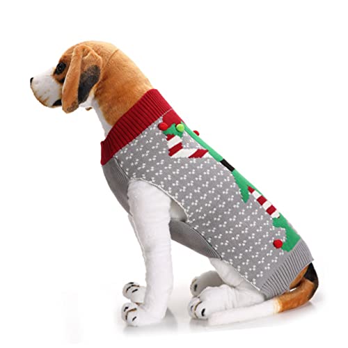 INOOMP Hundekleidung Pullover für Katze Hundekostüme Haustier Santa Kostü Weihnachtskostü für Hunde Grauer Hundepullover großer Hundepullover Weihnachtspullover Welpenkleidung Junge xs von INOOMP