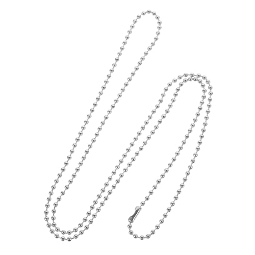 INOOMP Hundemarken-Halskette Aus Edelstahl Mit Perlenkugeln Robuste Metallkette Für Hundemarken Praktisch Und Langlebig DIY Geeignet Stabil Und Unverformbar von INOOMP