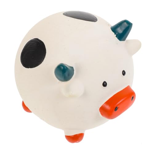 INOOMP Hundespielzeug Kauspielzeug für Kleine und Mittlere Hunde Langlebig mit Quietscher Molarenreinigend Lustiges Kuhkopf Design für Welpen und Tägliches Spiel von INOOMP