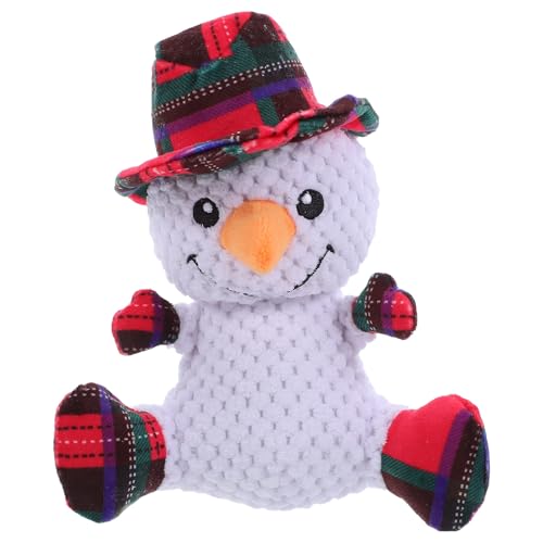 INOOMP Hundespielzeug für die Feiertage: Süßes Schneemann-Plüsch-Quietschspielzeug – Kauball mit Wintermotiv für Welpen Kleiner Rassen Haustierhunde von INOOMP