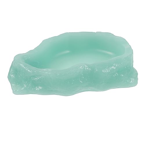 INOOMP Im Dunkeln Leuchtender Wassernapf Fütterung Schüssel Gecko-Feeder Klein Reptil Wasser- Für Schildkröte Wasserschale Groß Essen Harz Light Green von INOOMP