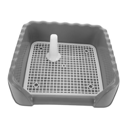 INOOMP Indoor Hundetoilette Mittelgroß mit Induktiver Säule Abnehmbarem Schutzgitter und Rutschfestem Fußschutz Erleichtert Training und Reinigung für Saubere Wohnung und Trockene Pfoten von INOOMP