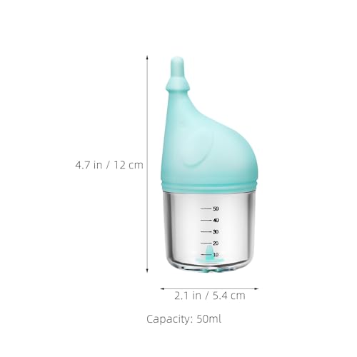 INOOMP Kätzchenflaschen, 50 ml, Welpenflaschen für Stillmilch, Anti-Erstickungs-Welpen-Futterspender-Design zum Füttern von neugeborenen Haustierkätzchenhunden, Blau von INOOMP