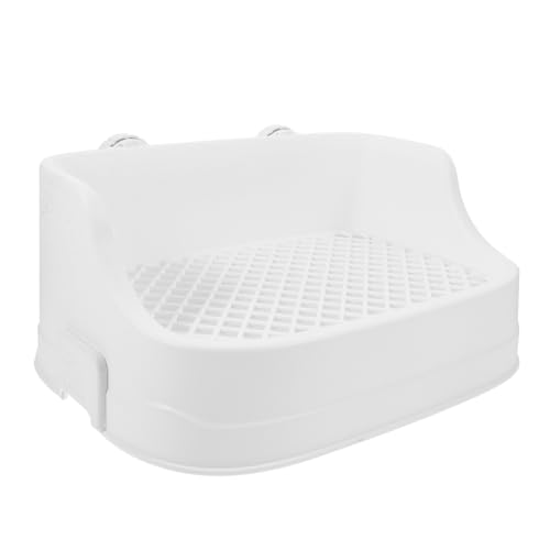 INOOMP Kaninchen Toilette mit Niedrigem Splashproof Kleintier Wc für Hamster Meerschweinchen und Hasen Weiß Einfach Zugängliches Katzenstreu für Kleine Haustiere Hygienische Kotwanne von INOOMP