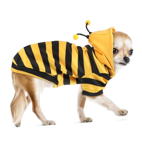 INOOMP Warmes Bienenkostüm Für Haustiere Gelber Hunde-Hoodie Winterbekleidung Für Katzen Bienen-kostüm Für Hunde Und Katzen Kapuzenpullover Mit Fleece-Innenfutter Für Kühle Tage XL von INOOMP