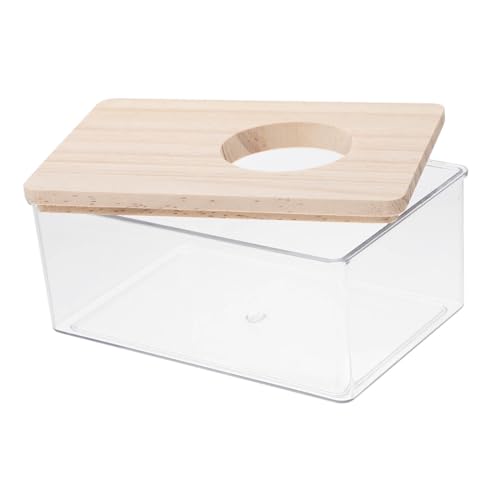 INOOMP Sandbad für Chinchillas Meerschweinchen Kleintiere Dusche Acryl Hamsterbadebox Holzdeckel INOOMP Sandbad für Chinchillas Meerschweinchen Kleintiere Dusche Acryl Hamsterbadebox Holzdeckel von INOOMP