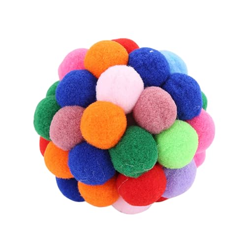 INOOMP Bell Toys Bouncy Ball Für Katzen Bunte Kunststoffglockenbälle Für Interaktives Spielen Und Training Durchmesser Zufällige Farben von INOOMP