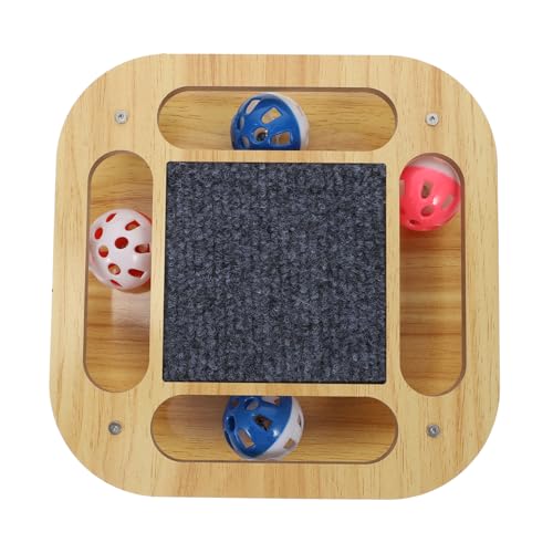 INOOMP Kätzchen Kratzbrett Holz Katze Drehscheibe Plattenspieler Scratcher Haustier Katze Kratzbrett Spaß von INOOMP