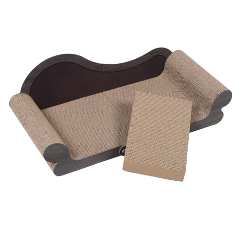 INOOMP Katzenkratzcouch: Katzenkratzlounge aus Wellpapier ohne Haarausfall – für Kätzchen im Haus, fördert gesundes Kratzen von INOOMP