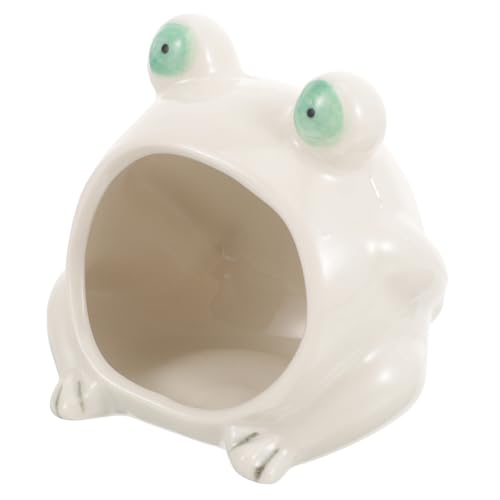 INOOMP Keramik Haustierhaus Froschform Kühlendes Hamsterversteck Kleintier Nest Schlafplatz Atmungsaktiv Robust Für Sommer Geeignet von INOOMP