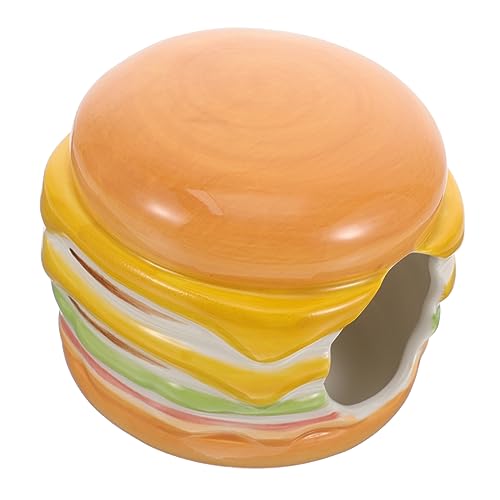 INOOMP Keramik Hamster Nest Sommer Kühlung Haustier Haus Burger Form Modellierung Spielplatz Schlafen INOOMP Keramik Hamster Nest Sommer Kühlung Haustier Haus Burger Form Modellierung Spielplatz Schlafen von INOOMP