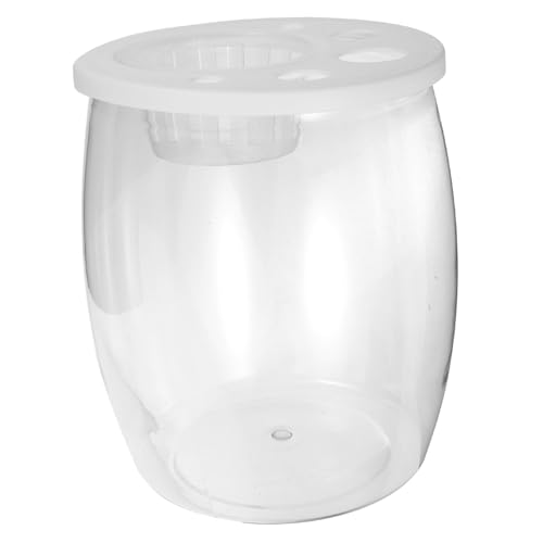 INOOMP Kleines Transparentes Kunststoff Aquarium im Trommelform Design Bruchsicherer Dekorativer Fischbehälter Leichter Stabiler Fischtank für Desktop für Goldfische Garnelen und Pflanzen von INOOMP