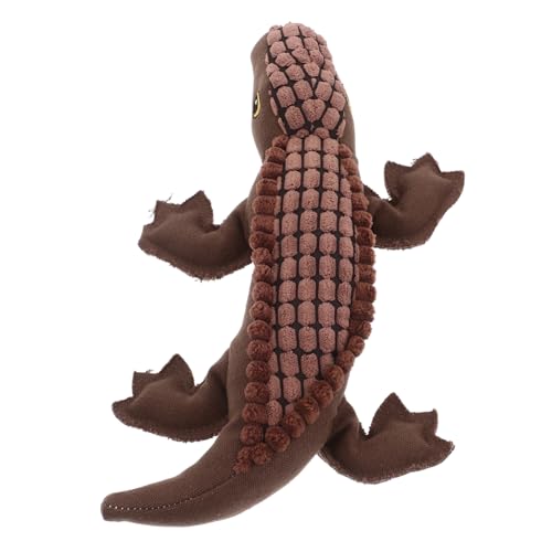 INOOMP Klingendes Krokodilspielzeug Kauen Stofftier Alligator Haustier Quietschendes Stofftier Lustiges Hundespielzeug Hundekauspielzeug Alligator Hundespielzeug Kaffee Plüsch von INOOMP