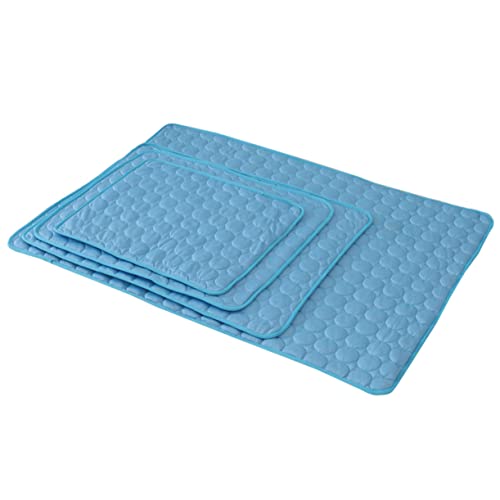 INOOMP Kühlmatte Für Hunde Sommerkühlmatte Haustierunterlage Atmungsaktiv Hundebettmatte Haustier-sommermatte Gemütliches Bett Für Haustiere Faltbar Leicht Zu Verstauen Blau XL von INOOMP