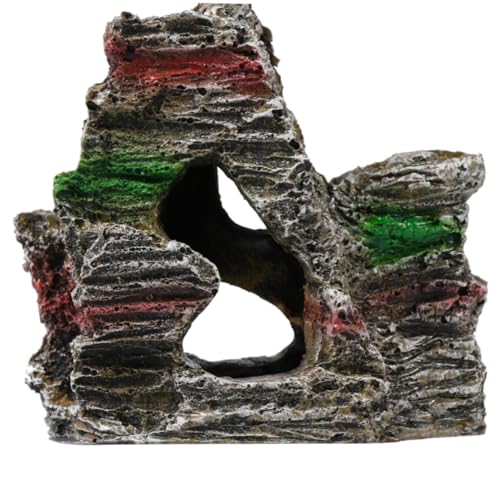 INOOMP Künstlicher Harz Berg Aquarium Dekoration Ornament Sichere Terrarien Süßwasserlandschaft Pflegeleichtes Fish Tank Zubehör für Aquarienliebhaber von INOOMP