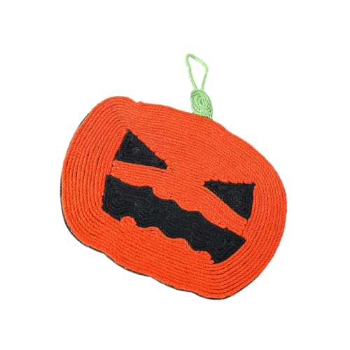 INOOMP Hängendes Kratzbrett Für Katzen Aus Sisal Halloween-Dekoration Mit Lustigem Kürbisdesign Katzenkratzspielzeug Zur Stressbewältigung Und Möbelpflege Sicher Und Komfortabel Für von INOOMP