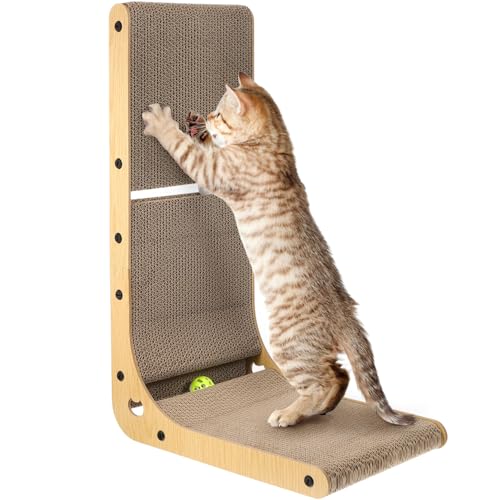 INOOMP L-Förmiger Katzenkratzer 23. 5-Zoll-Katzenkratzer Für Hauskatzen Schützende Möbel-Katzenkratzunterlage Katzenkratzer Aus Pappe Mit Ballspielzeug Katzenminze INOOMP L-Förmiger Katzenkratzer 23. 5-Zoll-Katzenkratzer Für Hauskatzen Schützende Möbel-Katzenkratzunterlage Katzenkratzer Aus Pappe Mit Ballspielzeug Katzenminze von INOOMP
