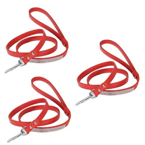 INOOMP Leine 3St Hundespaziergang führt Hundeleine mit Doppelgriff Hundeleinen für mittelgroße Hunde Haustiere Gürtel Trainingsleine für Hunde Kleiner Hund Hündchen rot Welpe INOOMP Leine 3St Hundespaziergang führt Hundeleine mit Doppelgriff Hundeleinen für mittelgroße Hunde Haustiere Gürtel Trainingsleine für Hunde Kleiner Hund Hündchen rot Welpe von INOOMP