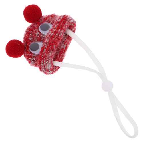 INOOMP Mini-Strickmütze Haustierhut Minihüte zum Basteln Hüte für Schlangen Schildkrötenkostüm Hamster Halloween Kostüm Hamsterkleidung Haustier Kopfbedeckung Kleine Tierhut Garn rot von INOOMP