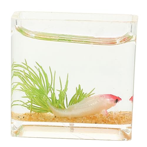 INOOMP Miniatur Aquarium Aquarium Ornamente Aquarium Szene Süße Künstliche Fisch Requisite Kleines Mini Aquarium Miniaturmodelle Küchentisch Mittelstücke Miniatur Bastel von INOOMP