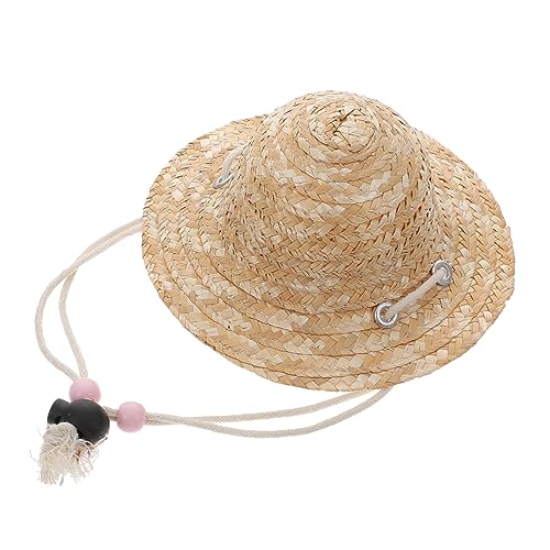 INOOMP Miniatur Strohhut Für Puppen Und Haustiere Handgefertigter Accessoire Für Kreative Kostüme Und Fotografie Dekorativer Hut Für -projekte von INOOMP