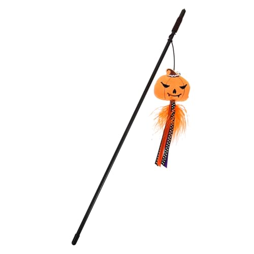 INOOMP Multifunktionaler Katzenspielzeug Teaser Stick mit Halloween Kratzschutz und Katzenanregung Interaktives Katzenspielzeug für Kätzchen zur Beschäftigung und Bindungsförderung von INOOMP