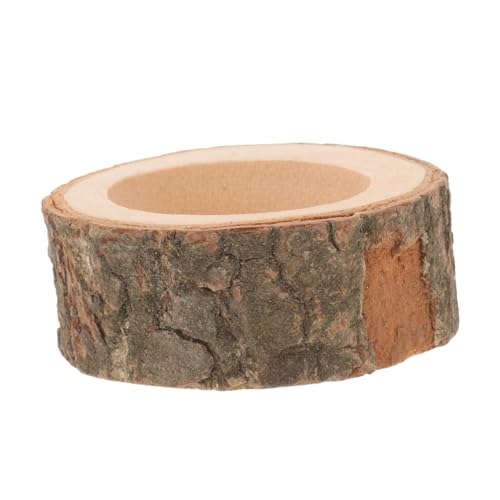 INOOMP Natürlicher Holz Futternapf für Hamster und Kleintiere Kaubares Holzschälchen mit Großer Kapazität Geeignet für Kaninchen Zwerghamster Meerschweinchen und Eichhörnchen Leicht zu von INOOMP