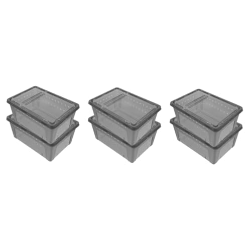 INOOMP Packung Mit 6 Stück Spinnen-Terrarium Zuchtbecken Reptilienträger Futterbehälter Für Reptilien Zuchtbehälter Fall Einer Reptilienzucht Froschkäfig Schlangenkäfig Plastik von INOOMP