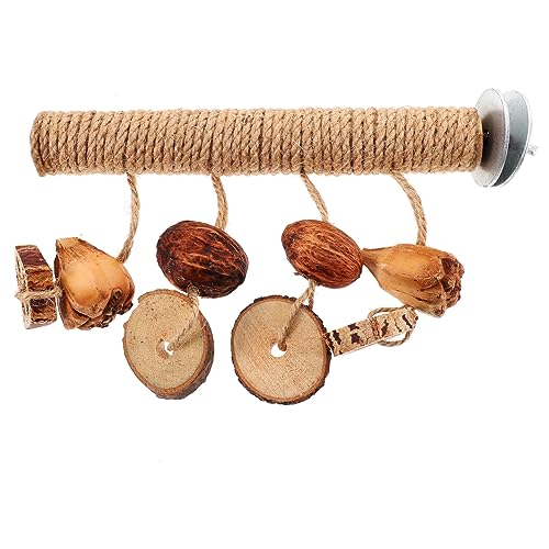 INOOMP Seil Vogel Kauspielzeug Papagei Sitzstange Spielzeug Naturholz Sitzstange Vogelkäfig Accessoire von INOOMP