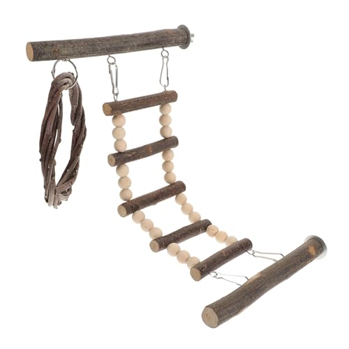 INOOMP Holz-Vogel-trittleiter Für Papageien Vogelleiter Aus Robustem Holz Haustier-Vogel-kletterleiter Für Aktivitätsbereich -Spielzeug Zum Spiele von INOOMP