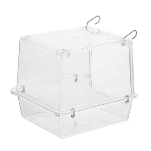 INOOMP Papageien Badebox aus Transparent Leicht Robust Installieren und Reinigen Vogelbadewanne für Vögel im Käfig Geeignet für Wellensittiche Kanarienvögel zum Baden und Sandbaden von INOOMP