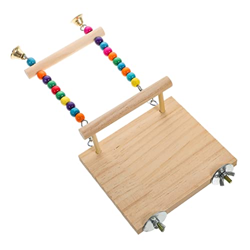 INOOMP Papageien-sitzstange Großes Papageien-schaukelspielzeug Hölzerne Vogel-sitzstange Sittich-sitzstange Spielzeug Vogel-kauspielzeug Vogelspielzeug von INOOMP