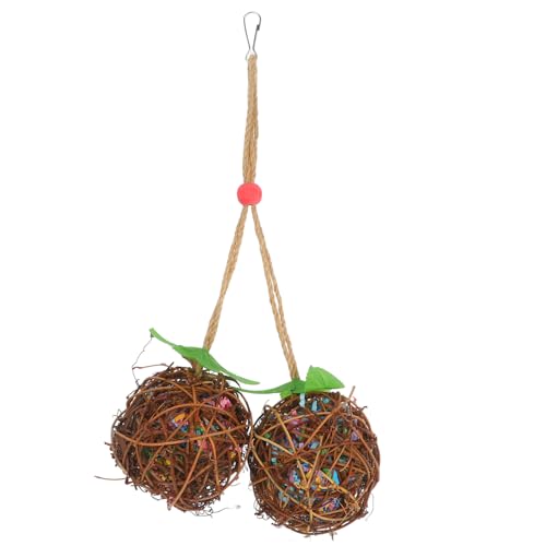INOOMP Vogelspielzeug Für Papageien Kauspielzeug Rattanbällen Und Papierstreifen Für Wellensittiche Nymphensittiche Und Andere Vögel Kauverhaltens Beak- von INOOMP
